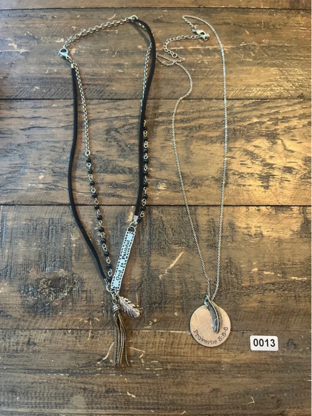 Lot of 2 Christian Faith Necklaces - Proverbs 3:5-6 & God Is Faithful